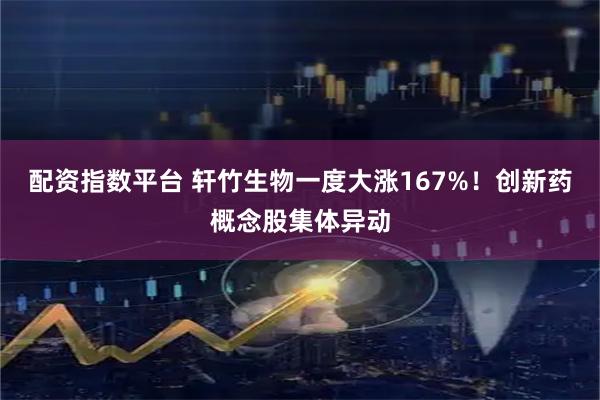 配资指数平台 轩竹生物一度大涨167%！创新药概念股集体异动